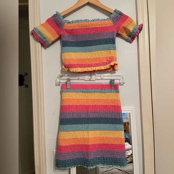 SOLD ON CROSSPOST NWT smocked rainbow top and skirt set - Picture 6 of 11